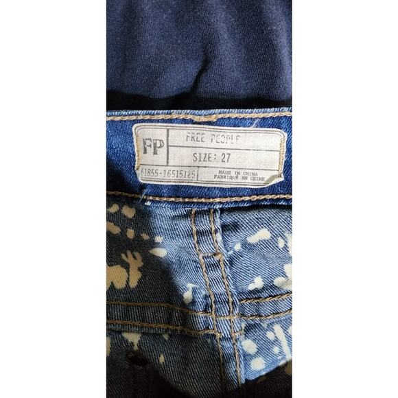 Free People Stripe Bali Flare Stretch Jean Women’s Blue Sz 27 Garage-Color Halo - Picture 9 of 10